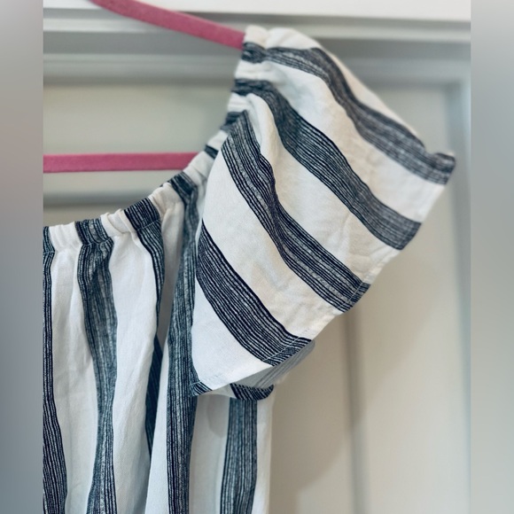 Flying Tomato Wide Leg Ruffle Sleeve Jumpsuit in Black & White - Size L - Picture 3 of 5